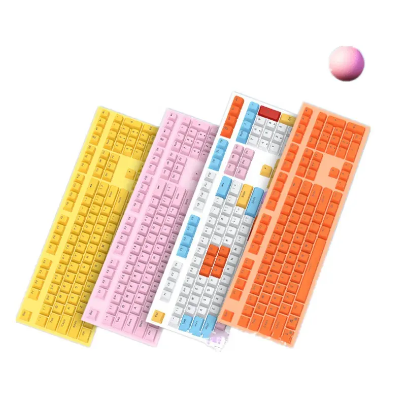 Teclado mecânico personalizado, teclado mecânico multi-colorido com altura sa transparente com 104/108 teclas
