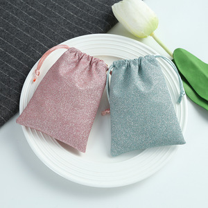 Sacs en velours à cordon pour bijoux étincelants, 8x10cm, pour ranger les bagues, le rouge à lèvres, emballage cadeau - Product Image 1