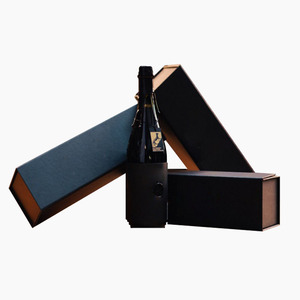 Luxury <b>Black</b> Single Wine Glass Bottle <b>Gift</b> Packaging Magnetic <b>Boxes</b> - Product Image 2