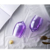Flûtes à champagne en cristal vintage de luxe uniques faites à la main, couleur violette, verres à vin, gobelet, ensemble pour mariage, fête, vacances