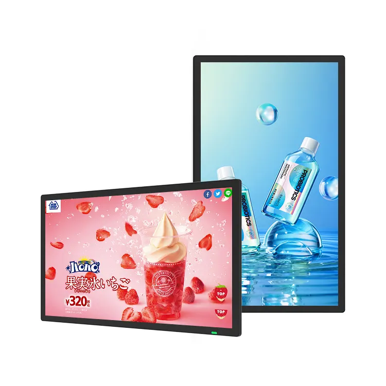 Ultra ince duvara monte 1080P ekran 21.5 inç taşınabilir Lcd dijital reklam ekranı