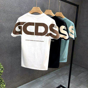 Camiseta de Verano para Hombre, Nueva <span class=keywords><strong>Marca</strong></span> Europea de Moda, con Letras Bordadas, Cuello Redondo, Manga Corta, de Algodón - Product Image 4