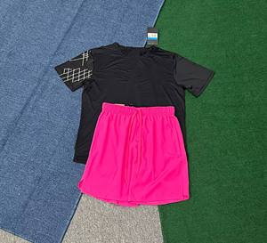 T-shirts et shorts de fitness unisexes de haute qualité pour l'été, séchage rapide, respirants, protection UV, évacuation de l'humidité, col rond, 100% coton - Product Image 5