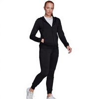 Ensemble de survêtement décontracté 2 pièces pour femme : sweat-shirt à capuche en polaire et pantalon de jogging à manches longues pour le sport