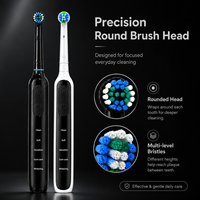 Brosse à dents électrique rotative R100, 5 modes, charge de type C, étanche IPX7, étui de voyage, 4 têtes pour adultes, soins bucco-dentaires