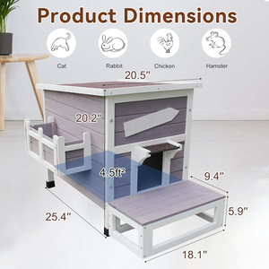 Casa para Gatos al Aire Libre, Casas Grandes para Gatos Silvestres, Refugio para Gatos de Madera Resistente a la Intemperie con Puerta de Escape - Product Image 2