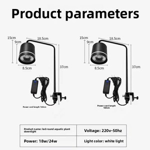 Lampe tubulaire LED pour plantes aquatiques - Angle réglable - Luminaire pour écosystèmes aquatiques - Lampe d'aquarium à spectre complet - Product Image 4