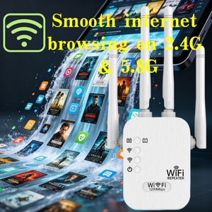 เครื่องขยายสัญญาณไวไฟแบบพกพา ความเร็วสูง รองรับ 2 ย่านความถี่ 1200Mbps พร้อมเสาอากาศกำลังขยายสูง 4 ต้น สีขาว ครอบคลุมพื้นที่ 100-120 ตร.ม. จัดส่งรวดเร็ว - Product Image 1