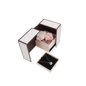 Scatola regalo rosa multifunzionale alla moda doppia <span class=keywords><strong>porta</strong></span> <span class=keywords><strong>con</strong></span> fiocco rosa e scatola per gioielli <span class=keywords><strong>con</strong></span> cassetto - Product Image 5
