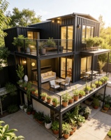 Chambres à coucher, maisons conteneurs, maisons préfabriquées portables, mini-maisons préfabriquées, maison modulaire de luxe en conteneur avec restaurant