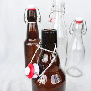 Bán Buôn Nhà Sản Xuất Bia Chai Thủy Tinh Hổ Phách Kombucha Với Kín Dễ Dàng Dây <span class=keywords><strong>Swing</strong></span> <span class=keywords><strong>Top</strong></span> Caps - Product Image 3