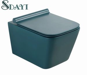 SDAYI Factory Wholesale Modern Colorful Bathroom Customized Wall Hanging Ceramic Matte Black <strong>Blue</strong> Rimless WC Mounted Hung <strong>Toilet</strong> - Product Image 2