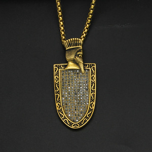 Hip Hop Obsidienne Bouclier Étanche Sans Ternissure En Acier Inoxydable 316l Bijoux De Mode Pendentif Colliers pour Homme Homme Hommes - Product Image 4