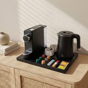Machine à café électrique en acier inoxydable personnalisée pour hôtel, plateau organisateur de capsules pour hôtel et hôtellerie, style londonien - Product Image 2