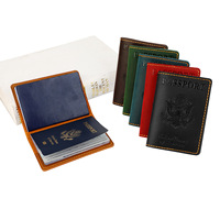 Housse de passeport en cuir véritable prête à être expédiée, en stock