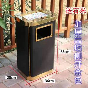 Cubo de basura rectangular de acero inoxidable de 12L o más, tamaño grande para interiores, para pasillos y entradas de ascensores. - Product Image 4