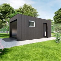 Garage conteneur préfabriqué standard de 20 pieds en panneaux sandwich, conteneur portable en acier, conteneur à chambre unique en kit, entrepôt extérieur