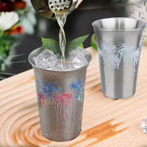 Verre à vin en acier inoxydable de feux d'artifice changeant de couleur de refroidissement de style japonais adapté aux réunions de famille fêtes restaurants - Product Image 1