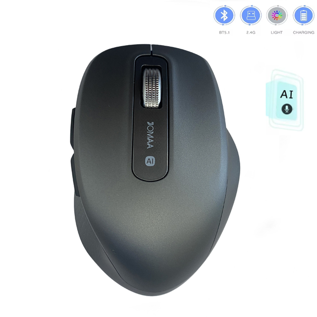AI Wireless Mute Office Mouse Adapts to USB and BT Connections Voice Controlled Typing/Voice Translation/AIPPT/AiText Mouse