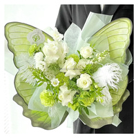 Vente en gros de nouveaux produits papier d'emballage double face en forme de fleur de papillon adapté aux emballages de fleurs fraîches de fleuristes