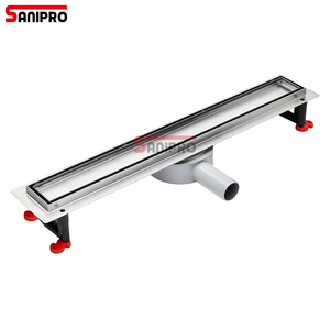 SANIPRO Scarico Doccia Lineare in Acciaio Inox Dorato con Rotazione a 360 Gradi, Scarico a Pavimento Lungo <span class=keywords><strong>e</strong></span> Sottile in SS304 per Bagno - Product Image 4