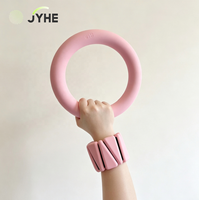 Ensembles de Pilates pour femmes, poids de cheville, haltères circulaires en silicone, poids de main, accessoires de yoga, kit de fitness rose