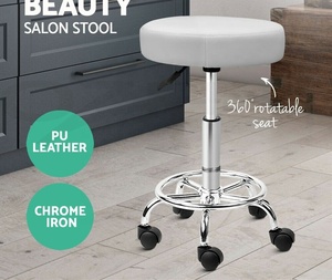 Taburete Giratorio Profesional para Salón con Elevación Hidráulica Ajustable y Ruedas para Barbería y Belleza - Product Image 6