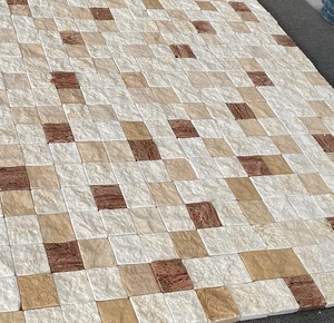 بلاط حجر الترافرتين المختلط الأحمر والبيج والأبيض، حجارة متدحرجة لتبليط الأرضيات الخارجية في الفناء والحديقة والمناظر الطبيعية - Product Image 4