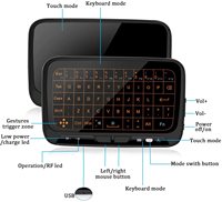 Air Fly Mouse H18 Keyboard Tanpa Kabel 2.4G, Notebook TV Pintar PC Bantalan Sentuh Penuh H18 2.4G Remote Kontrol Nirkabel