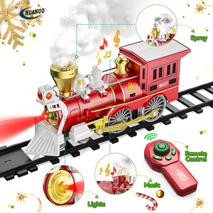 <span class=keywords><strong>Jouets</strong></span> de <span class=keywords><strong>train</strong></span> télécommandés pour enfants, fumée, lumières et sons, ensembles de trains de Noël pour autour de l'arbre, jouet de <span class=keywords><strong>train</strong></span> de Noël - Product Image 1