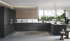 ตู้ครัวไม้แบบแยกส่วนติดผนังสำหรับวิลล่าตู้ครัวแบบสั่งทำทันสมัย - Product Image 2