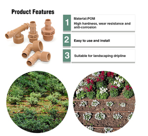 Système d'irrigation goutte à goutte Plentirain en plastique 17 mm 1/2 pouce filetage mâle, connecteurs de tuyau d'irrigation goutte à goutte brun, raccords en LDPE <span class=keywords><strong>pour</strong></span> l'irrigation des jardins - Product Image 2