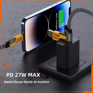 Cable de datos de carga rápida de Metal convertible 4 en 1, Cable de carga múltiple trenzado <span class=keywords><strong>USB</strong></span> <span class=keywords><strong>A</strong></span> tipo C PD 27W 65W para Samsung iPhone 15 - Product Image 4