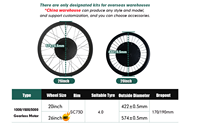 Kit de conversion E-bike puissant 5000W 72V avec batterie au lithium, contrôleur de moteur sans balais 100A et éclairage LED rotatif pour moyeu arrière de 150mm