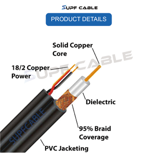 CÂBLE RG59 Offre Spéciale de haute qualité avec câble d'alimentation Caméra de sécurité CCTV Application Câble d'alimentation et de Signal 2 cœurs <span class=keywords><strong>siamois</strong></span> - Product Image 6