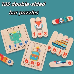 Juguete educativo Juego de palabras de ortografía Rompecabezas de iluminación en inglés para niños Barra de madera especial para Aprendizaje de niños pequeños - Product Image 4