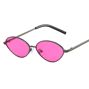 2026 Fashion Retro Women Oval <strong>Pink</strong> Sunglasses Vintage Cat Eye Metal UV400 Outdoor Hip Hop <strong>Party</strong> Sun <strong>Glasses</strong> - Product Image 6