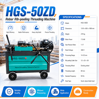 Máquina Roscadora de Varillas de Acero de Alta Velocidad Modelo 50, Duradera, con Engranaje y Motor Eléctrico, para Proyectos de Carreteras