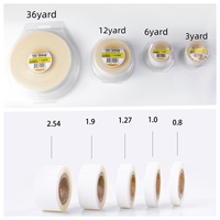 Ruban adhésif double face pour perruque frontale en dentelle et toupet, outil d'extension de cheveux, 2.54cm, 36 verges