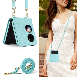 สายคล้องไหล่หนัง PU ที่ใส่นามบัตรฝาหลังโทรศัพท์สำหรับ Huawei เคสโทรศัพท์ป้องกันบานพับกระเป๋า P50 - Product Image 5