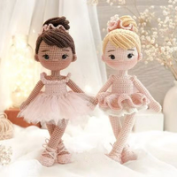 Poupée lapin ballerine au crochet faite à la main, jouet en peluche amigurumi doux, décoration de table, cadeau de naissance
