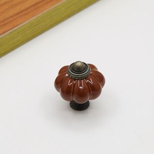 Decorative Colorful Pumpkin <strong>Ceramic</strong> Drawer <strong>Knob</strong> Handle Cabinet Door Pull Handle <strong>Ceramic</strong> Pumpkin <strong>Knobs</strong> - Product Image 1