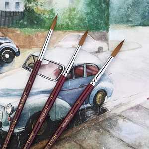 Pinceaux de peinture acrylique et aquarelle en poils fins de Kolinsky brun avec manche en bois, prix d'usine <span class=keywords><strong>Fontainebleau</strong></span>, en <span class=keywords><strong>vente</strong></span> - Product Image 6