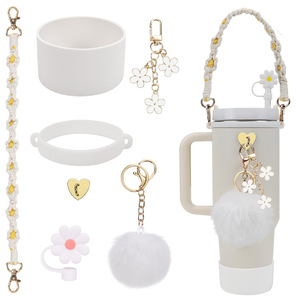 Taza termo de regalo para niñas, accesorios, regalo de Navidad, taza colgante con juguete, compañero de viaje, camping, conjunto de 7 piezas, Rosa colorido - Product Image 2