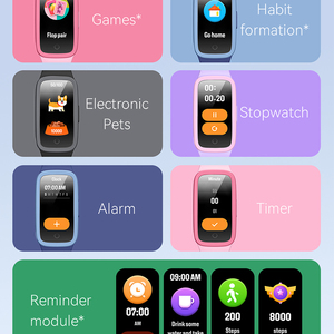 2025 baru 0.95 "gelang pintar ramah AMOLED untuk anak-anak produsen pelacak kebugaran Mini-Game 10 Mode olahraga 3ATM tahan air - Product Image 6