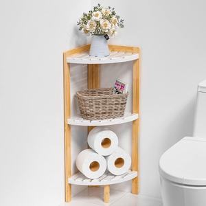 Étagère <span class=keywords><strong>d</strong></span>'<span class=keywords><strong>angle</strong></span> multifonctionnelle <span class=keywords><strong>en</strong></span> <span class=keywords><strong>bambou</strong></span> durable à 3 niveaux, non pliable, moderne, pour le salon, support <span class=keywords><strong>d</strong></span>'exposition, étagère de douche - Product Image 4