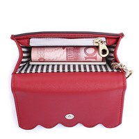 #2068 kulit Microfiber merah dompet wanita bermerek grosir dompet Billetera anak perempuan dompet cantik dompet tangan untuk wanita