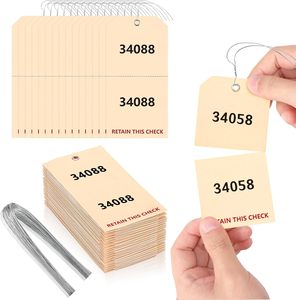 Etiquetas de validación de estacionamiento con contrapapel a juego, boletos de guardarropa con cable, duplicados, permisos de estacionamiento numerados consecutivamente - Product Image 2