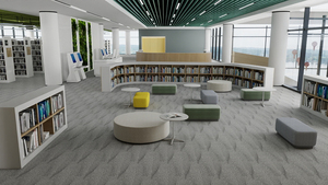 Ubin Karpet Modular Modern 20*100cm dengan Tekstur Garis Gelombang Halus dalam Warna Abu-abu Multi-Tone untuk Interior Komersial - Product Image 4