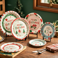 Assiettes en papier rectangulaires fantaisie de haute qualité et en matières premières neuves, concevez vos propres plats en papier pour les fêtes
